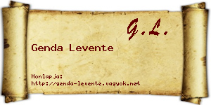 Genda Levente névjegykártya